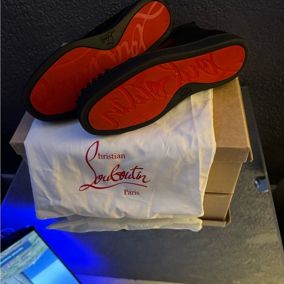 Like new Christian Louboutin Lou Spikes Flat - calf leather - Picture 4 of 8